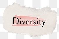 Diversity png ripped paper word sticker typography, transparent background