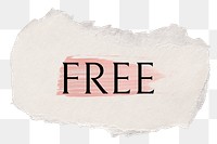 Free png ripped paper word sticker typography, transparent background