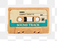 Cassette tape png sticker, cut out paper design, transparent background