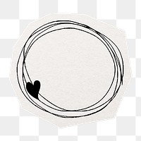 Circle frame badge png sticker, cut out paper design, transparent background