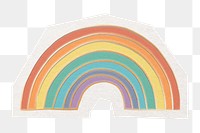 Cute rainbow png sticker, cut out paper design, transparent background