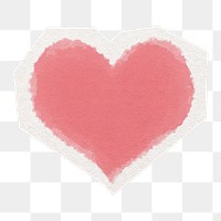 Pink heart png sticker, cut out paper design, transparent background