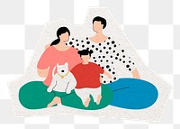 Happy family png sticker, cut out paper design, transparent background