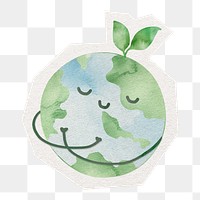 Earth day png sticker, cut out paper design, transparent background