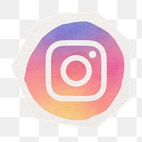 Instagram logo png in watercolor design. Social media icon. 2 JUNE 2021 - BANGKOK, THAILAND