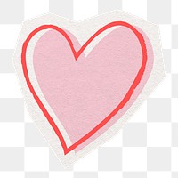 Pink heart png sticker, cut out paper design, transparent background