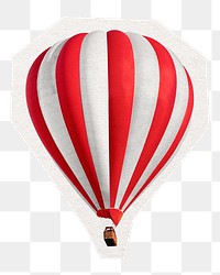 Hot air balloon png sticker, cut out paper design, transparent background