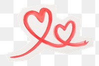 Hearts png sticker, cut out paper design, transparent background