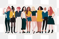 Female community png sticker, cut out paper design, transparent background