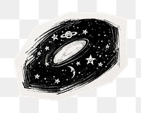 Cute galaxy png sticker, cut out paper design, transparent background