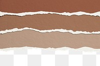 Brown shades png border, torn paper design, transparent background