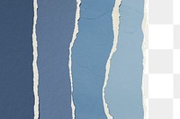Blue shades png border, torn paper design, transparent background
