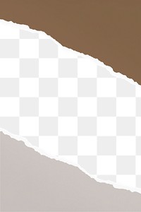 Earth tone png border, torn paper design, transparent background