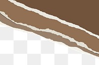 Brown shades png border, torn paper design, transparent background