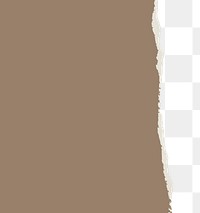 Brown png border, torn paper design, transparent background