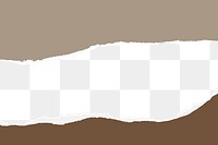 Brown tones png border, torn paper design, transparent background