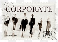 Corporate png post stamp sticker, business stationery, transparent background