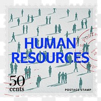 Human resources png post stamp sticker, business stationery, transparent background