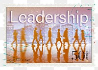 Leadership png post stamp sticker, business stationery, transparent background