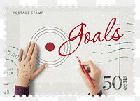 Goals png post stamp sticker, business stationery, transparent background