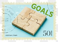 Goals png post stamp sticker, business stationery, transparent background