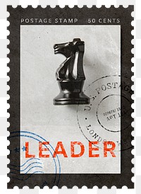 Leader png post stamp sticker, business stationery, transparent background