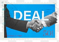 Business deal png post stamp sticker, stationery, transparent background