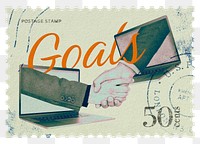 Goals png post stamp sticker, business stationery, transparent background