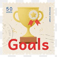 Goals png post stamp sticker, business stationery, transparent background