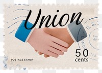 Union png post stamp sticker, business stationery, transparent background