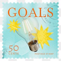 Goals png post stamp sticker, business stationery, transparent background