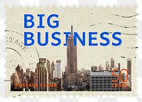 Big business png post stamp sticker, stationery, transparent background