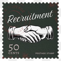 Recruitment png post stamp sticker, business stationery, transparent background