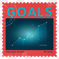 Goals png post stamp sticker, business stationery, transparent background