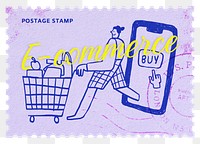 E-commerce png post stamp sticker, business stationery, transparent background