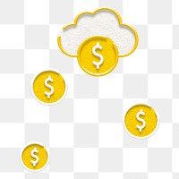 Falling coins png sticker, digital currency, finance illustration, transparent background