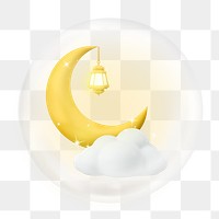 Ramadan png, 3D bubble digital sticker in transparent background