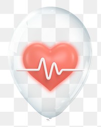 Medical icon png, 3D balloon digital sticker in transparent background