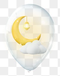 Ramadan png, 3D balloon digital sticker in transparent background