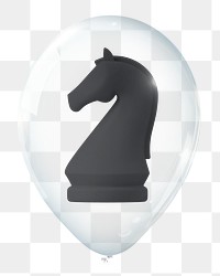 Chess piece png, 3D balloon digital sticker in transparent background