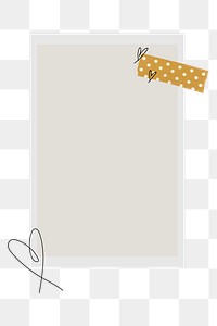 Png paper frame, cute design on transparent background