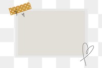 Png paper frame, cute design on transparent background