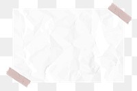 Png crumpled paper frame, simple design on transparent background