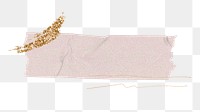 Png pink gold washi tape diary sticker, transparent background