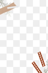 Cute png border, washi tape design, transparent background