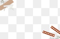 Cute png border, washi tape design, transparent background