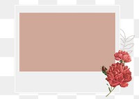 Flower png frame sticker, instant photo, transparent background