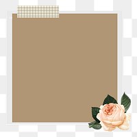 Instant photo png frame sticker, aesthetic rose collage, transparent background