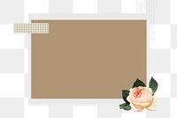 Instant photo png frame sticker, aesthetic rose collage, transparent background