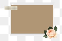 Instant photo png frame sticker, aesthetic rose collage, transparent background